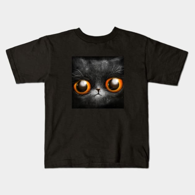 Sad cranky cat Kids T-Shirt by Marysha_art